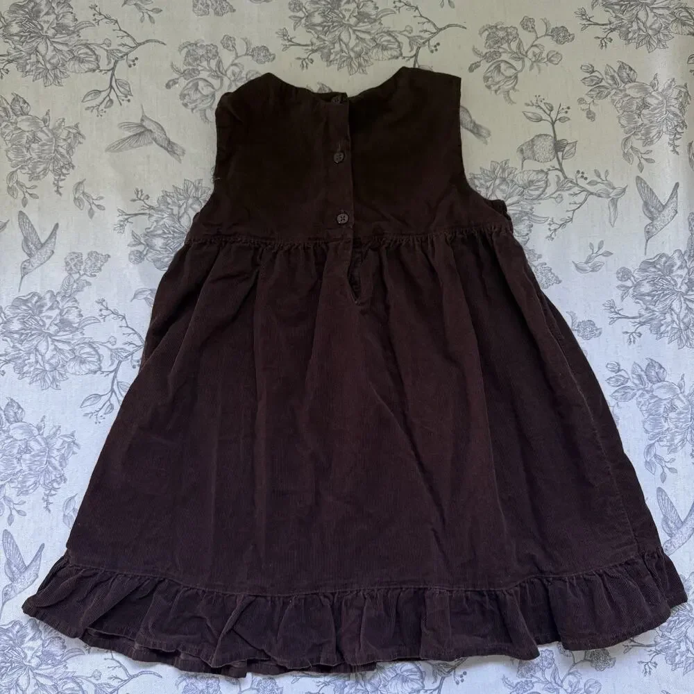 Gymboree 2010 Alpine Sweetie Brown Corduroy Snow Bunny Dress Baby Girl 4T